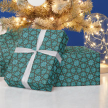 Ägyptisch Arabisch geometrisch in Vintage-Blau und