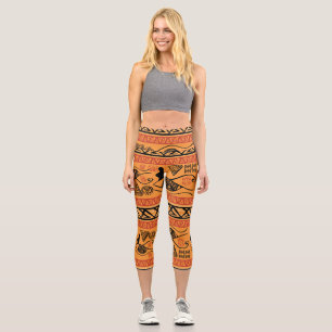 Ägyptisch gestreift, tribal vintage Motiv. Capri Leggings