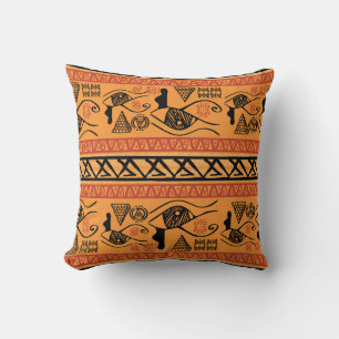 Ägyptisch gestreift, tribal Vintage-Motiv. Kissen