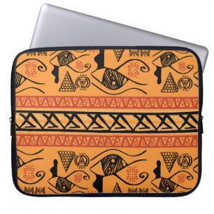 Ägyptisch gestreift, tribal Vintage-Motiv. Laptopschutzhülle