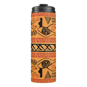 Ägyptisch gestreift, tribal Vintage-Motiv. Thermosbecher