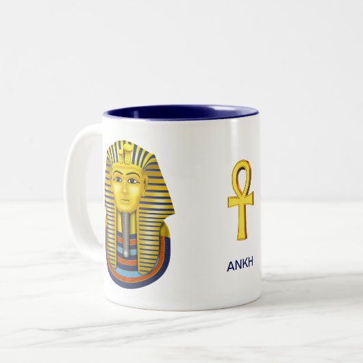 Ägyptisch Golden Pharaoh & Ankh Zweifarbige Tasse (Vorderseite Links)