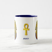Ägyptisch Golden Pharaoh & Ankh Zweifarbige Tasse (Mittel)
