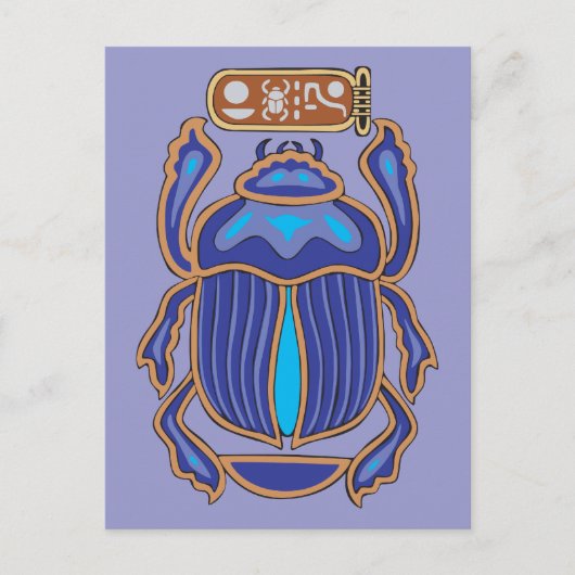 Ägyptisch Scarab Dung Dung Beetle Postkarte (Vorderseite)