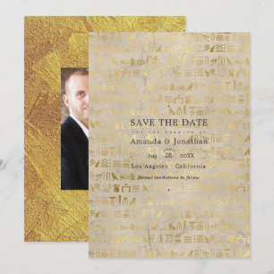 Ägyptisch-Themene Hochzeitsfoto Save The Date