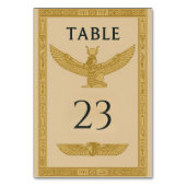 Ägyptisch Winged Sun & Ankh - bearbeitbar Tischnummer (Vorderseite)