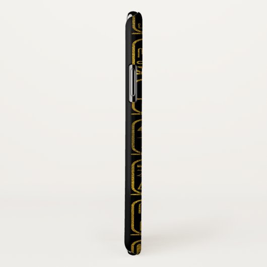 Ägyptische alte Goldhieroglyphen auf Schwarzem Case-Mate iPhone Hülle (Hinten/Rechts)