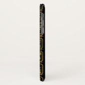 Ägyptische alte Goldhieroglyphen auf Schwarzem Case-Mate iPhone Hülle (Hinten/Links)