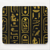 Ägyptische alte Goldhieroglyphen auf Schwarzem Mousepad (Vorne)