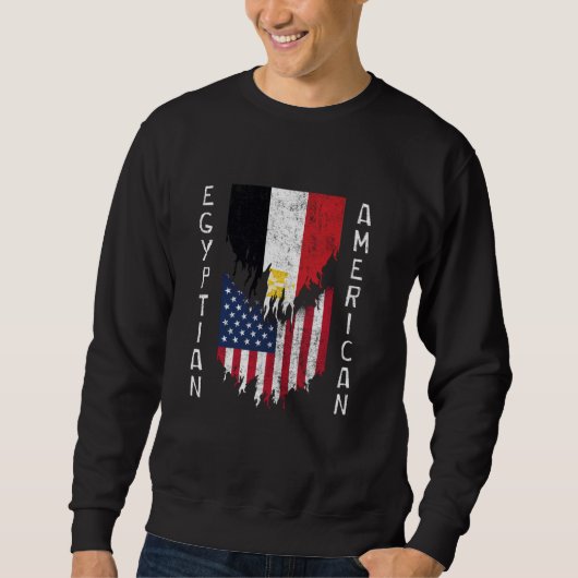Ägyptische amerikanische Flaggen gerissen Torn Ägy Sweatshirt (Vorderseite)