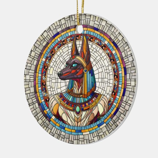 Ägyptische Anubis - Mosaikkunst Keramik Ornament (Links)