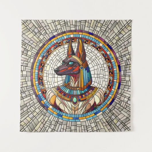 Ägyptische Anubis - Mosaikkunst Wandteppich (Vorderseite)