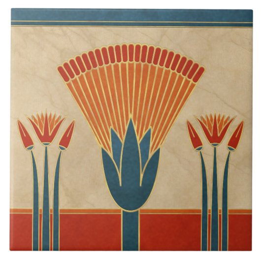 Ägyptische Art-Deco-Grenze Fliese (Vorderseite)