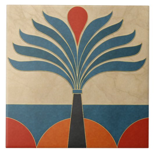 Ägyptische Art-Deco-Grenze Fliese (Vorderseite)