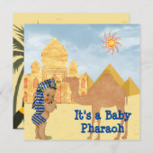 Ägyptische Babydusche Einladung mit Vintagem Baby (Vorne/Hinten)