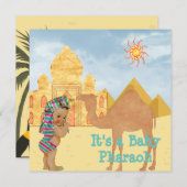 Ägyptische Babydusche Einladung mit Vintagem Baby (Vorne/Hinten)