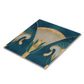 ägyptische Blumengrenze - Blaue Marmor und Gold Fliese (Seite)