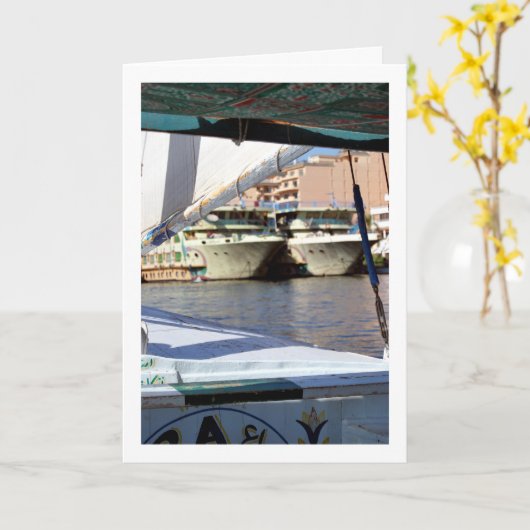 Ägyptische Boote am Nil, Luxor Karte (Gelbe Blume)