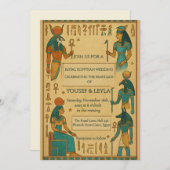 Ägyptische Deities Hieroglyph Goldhochzeit Einladung (Vorne/Hinten)
