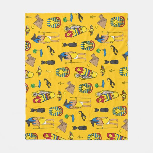Ägyptische Elemente, Anubis, Pyramidenmuster. Fleecedecke (Vorderseite)