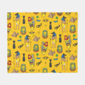 Ägyptische Elemente, Anubis, Pyramidenmuster. Fleecedecke (Vorderseite (Horizontal))