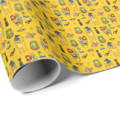 Ägyptische Elemente, Anubis, Pyramidenmuster. Geschenkpapier (Rolleneckpunkt)