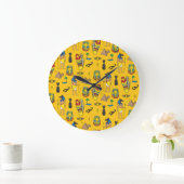 Ägyptische Elemente, Anubis, Pyramidenmuster. Große Wanduhr (Zuhause)
