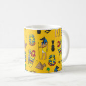 Ägyptische Elemente, Anubis, Pyramidenmuster. Kaffeetasse (VorderseiteRechts)