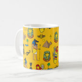 Ägyptische Elemente, Anubis, Pyramidenmuster. Kaffeetasse (Vorderseite Links)