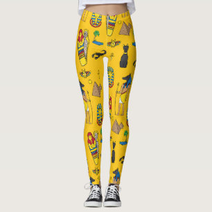 Ägyptische Elemente, Anubis, Pyramidenmuster. Leggings