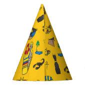 Ägyptische Elemente, Anubis, Pyramidenmuster. Partyhütchen (Rückseite)