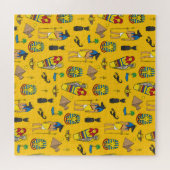 Ägyptische Elemente, Anubis, Pyramidenmuster. Puzzle (Horizontal)
