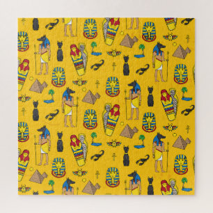 Ägyptische Elemente, Anubis, Pyramidenmuster. Puzzle