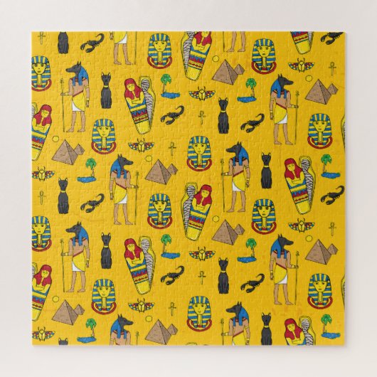 Ägyptische Elemente, Anubis, Pyramidenmuster. Puzzle (Vertikal)