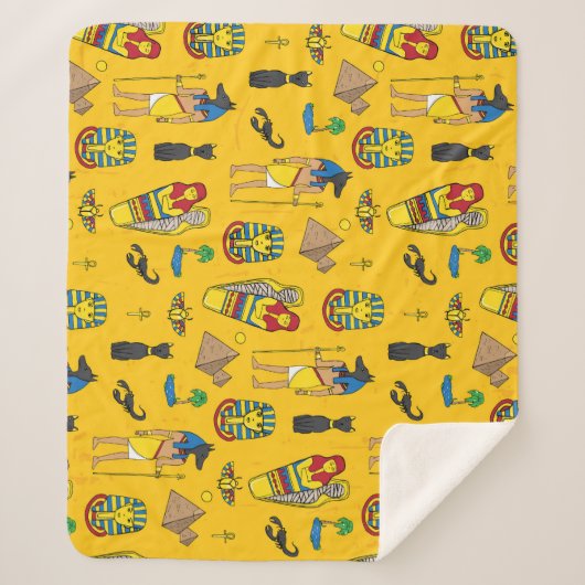 Ägyptische Elemente, Anubis, Pyramidenmuster. Sherpadecke (Vorderseite)