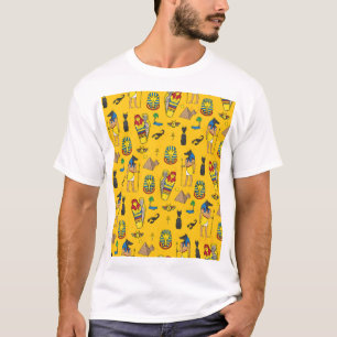 Ägyptische Elemente, Anubis, Pyramidenmuster. T-Shirt