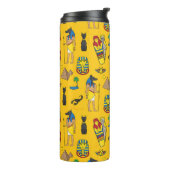 Ägyptische Elemente, Anubis, Pyramidenmuster. Thermosbecher (Nach links gedreht)