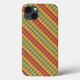 Ägyptische Feathers Red Yellow Green Pattern iPhone 13 Hülle