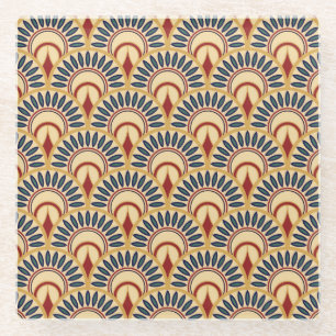 Ägyptische Fischskalen: Nahtlose Motif. Glasuntersetzer
