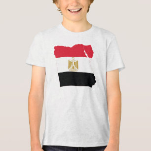 Ägyptische Flag Karte Tri-Blend Shirt
