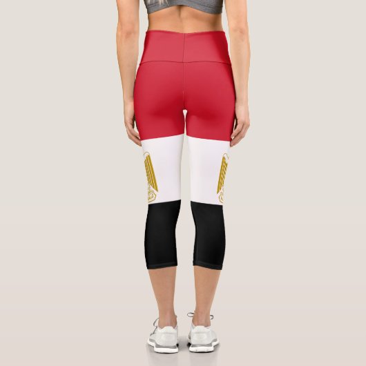 Ägyptische Flagge Capri Leggings (Rückseite)