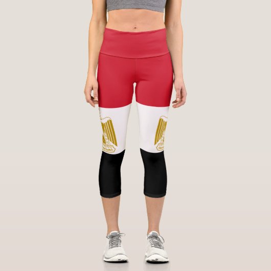 Ägyptische Flagge Capri Leggings (Vorderseite)