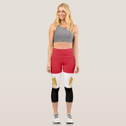 Ägyptische Flagge Capri Leggings (Vorderseite)