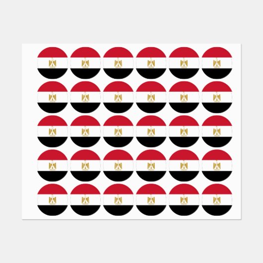 Ägyptische Flagge Etiketten (Blatt)