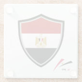 Ägyptische Flagge Glasuntersetzer (Rückseite)
