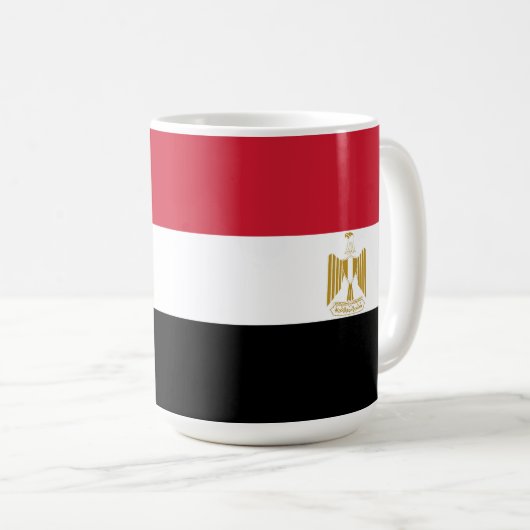 Ägyptische Flagge Kaffeetasse (VorderseiteRechts)