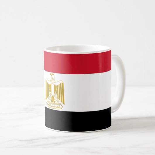 ägyptische Flagge Kaffeetasse (VorderseiteRechts)