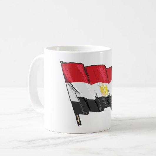 Ägyptische Flagge Kaffeetasse (Vorderseite Links)