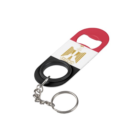 Ägyptische Flagge Mini Flaschenöffner (Rückseite Schrägansicht)