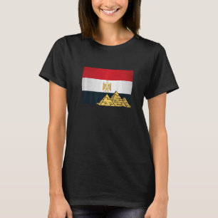 Ägyptische Flagge mit den Gizeh-Pyramiden Ägyptolo T-Shirt